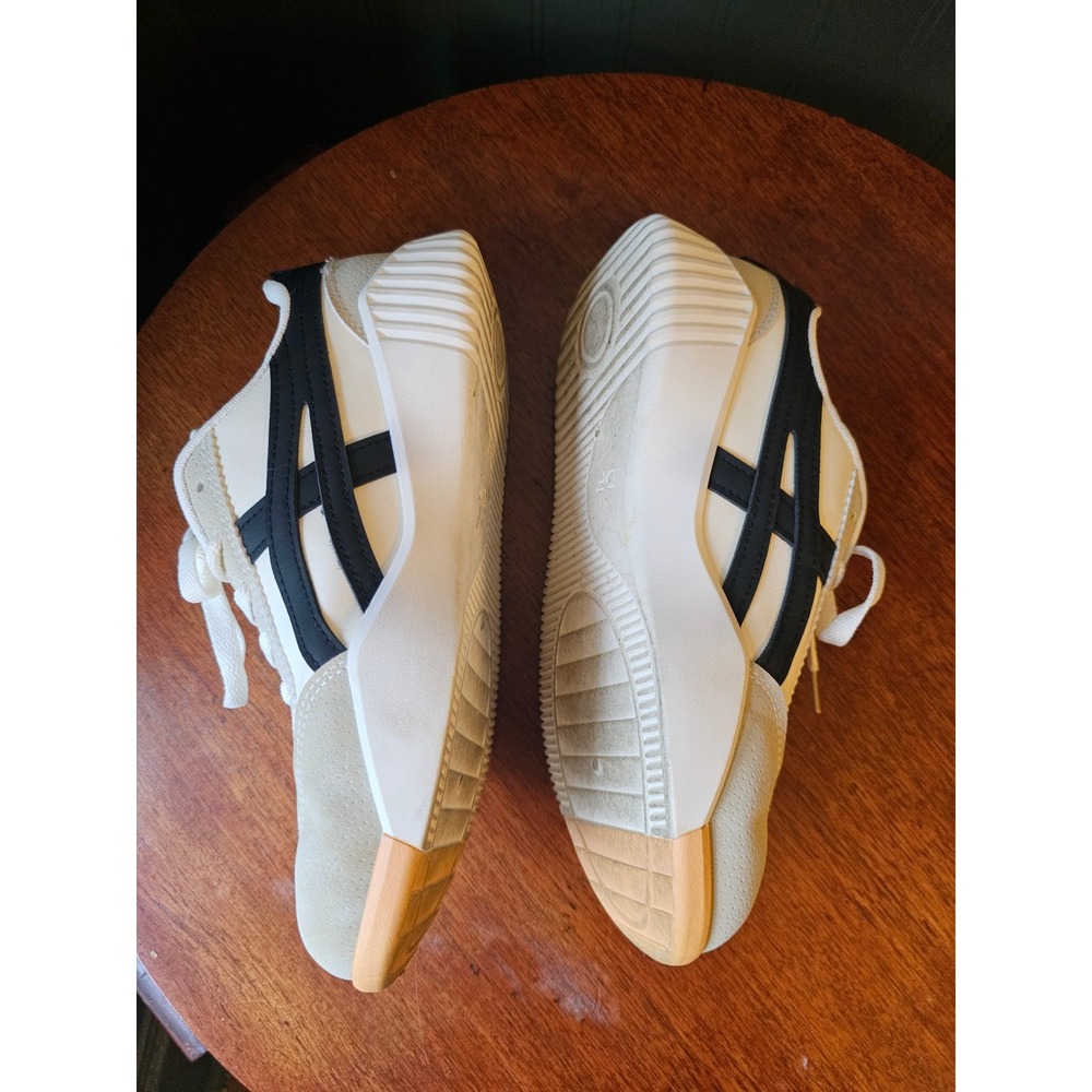 De Florance Women White Black Suede Trim Platform Sneakers Size 7.5 - Picture 5 of 10